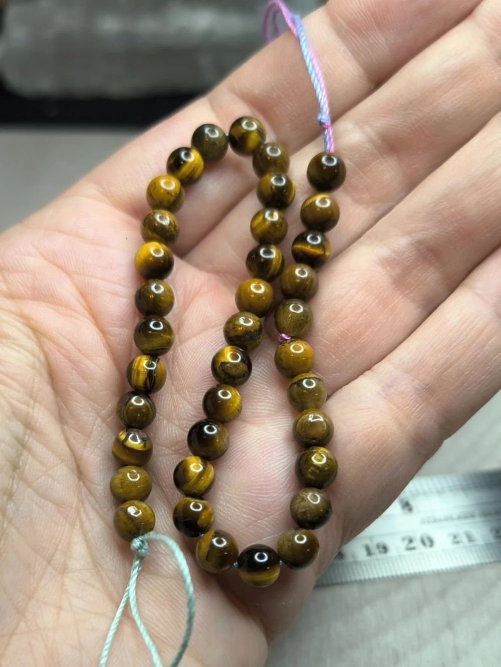 #8- 6mm Natural Tiger’s Eye 8-Inch Bead Strand